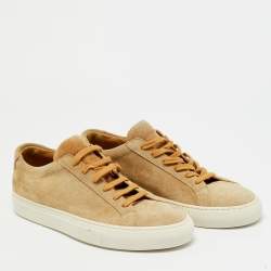 Pre Owned Common Projects Achilles Size 39 Beige Suede Low Top Sneakers
