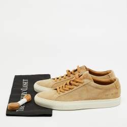 Pre Owned Common Projects Achilles Size 39 Beige Suede Low Top Sneakers