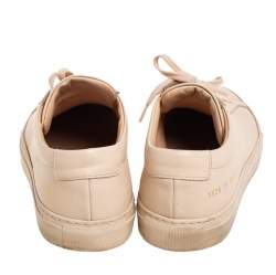 Pre Owned Common Projects Beige Leather Low Top Sneakers Size 39