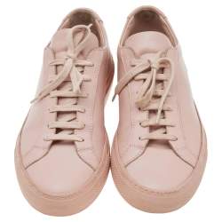 Common Projects Pink Leather Low Top Sneakers Size 39