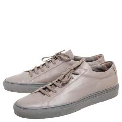 Common Projects Grey Leather Low Top Sneakers Size 41