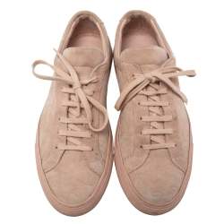 Common Projects Pink Suede  Achilles Lace Up Sneaker Size 38