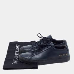 Pre Owned Common Projects Blue Leather Low Top Sneakers Size 35
