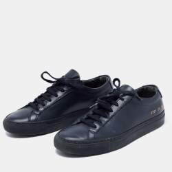Pre Owned Common Projects Blue Leather Low Top Sneakers Size 35