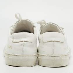 Common Projects White Leather Achilles Low Top Sneakers Size 38