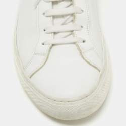 Common Projects White Leather Achilles Low Top Sneakers Size 38