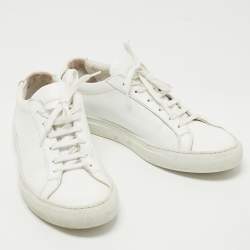 Common Projects White Leather Achilles Low Top Sneakers Size 38