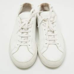 Common Projects White Leather Achilles Low Top Sneakers Size 38