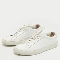 Common Projects White Leather Achilles Low Top Sneakers Size 38