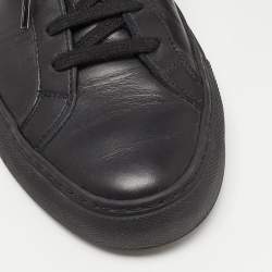 Pre Owned Common Projects Black Leather Achilles Sneakers Size 39