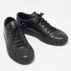 Pre Owned Common Projects Black Leather Achilles Sneakers Size 39