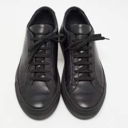 Pre Owned Common Projects Black Leather Achilles Sneakers Size 39