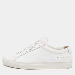 Common Projects White Leather Achilles Low Top Sneakers Size 37