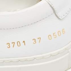 Common Projects White Leather Achilles Low Top Sneakers Size 37