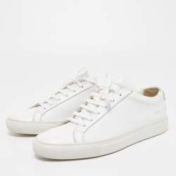 Common Projects White Leather Achilles Low Top Sneakers Size 37