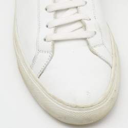 Common Projects White Leather Achilles Low Top Sneakers Size 37