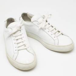 Common Projects White Leather Achilles Low Top Sneakers Size 37