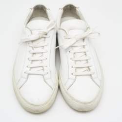 Common Projects White Leather Achilles Low Top Sneakers Size 37