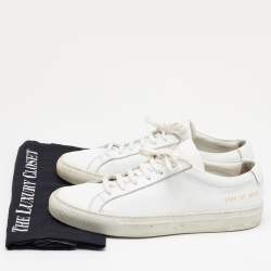 Common Projects White Leather Achilles Low Top Sneakers Size 37