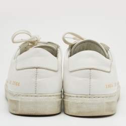Common Projects White Leather Achilles Low Top Sneakers Size 38
