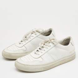 Common Projects White Leather Achilles Low Top Sneakers Size 38