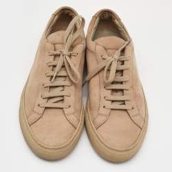 Common Projects Beige Suede Achilles Lace Up Sneakers Size 37