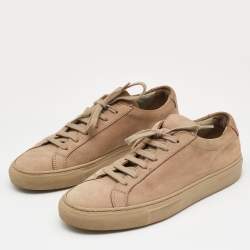 Common Projects Beige Suede Achilles Lace Up Sneakers Size 37