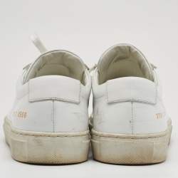 Common Projects White Leather Achilles Low Top Sneakers Size 37