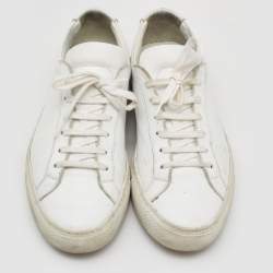 Common Projects White Leather Achilles Low Top Sneakers Size 37