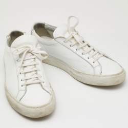 Common Projects White Leather Achilles Low Top Sneakers Size 37