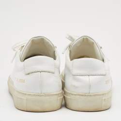 Common Projects White Leather Achilles Low Top Sneakers Size 38