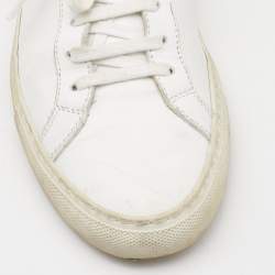 Common Projects White Leather Achilles Low Top Sneakers Size 38