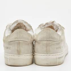 Common Projects Grey Suede Achilles Lace Up Sneakers Size 38