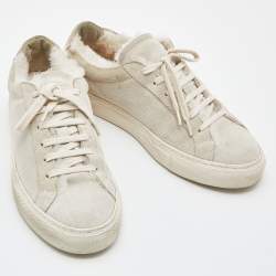 Common Projects Grey Suede Achilles Lace Up Sneakers Size 38