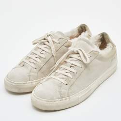 Common Projects Grey Suede Achilles Lace Up Sneakers Size 38