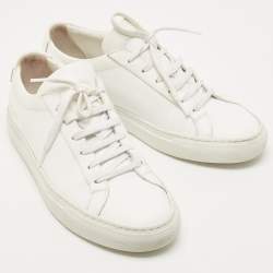 Pre Owned Common Projects White Leather Achilles Sneakers Size 37