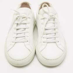 Pre Owned Common Projects White Leather Achilles Sneakers Size 37