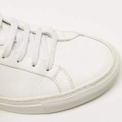 Pre Owned Common Projects White Leather Achilles Sneakers Size 37
