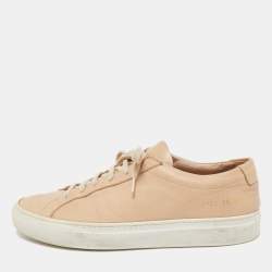 Common Projects Beige Leather Achilles Low Top Sneakers Size 38