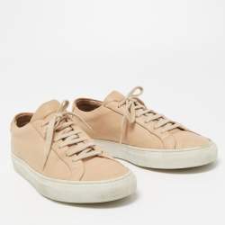 Common Projects Beige Leather Achilles Low Top Sneakers Size 38