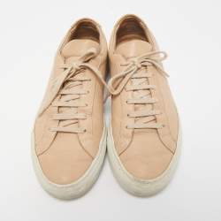 Common Projects Beige Leather Achilles Low Top Sneakers Size 38