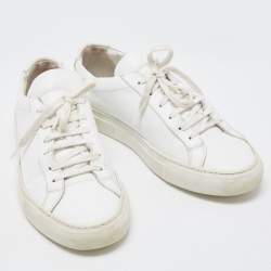 Common Projects White Leather Achilles Low Top Sneakers Size 37