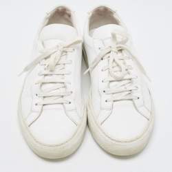Common Projects White Leather Achilles Low Top Sneakers Size 37
