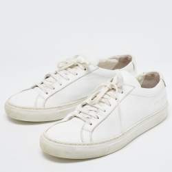 Common Projects White Leather Achilles Low Top Sneakers Size 37