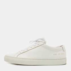 Common Projects White Leather Achilles Low Top Sneakers Size 37