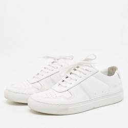 Pre Owned Common Projects White Leather BBall Sneakers Size 35