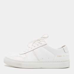Pre Owned Common Projects White Leather BBall Sneakers Size 35