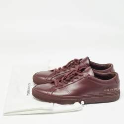 Common Projects Burgundy Leather Achilles Sneakers Size 39