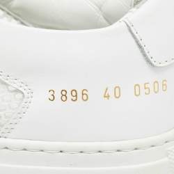Common Projects White Leather and Mesh Achilles Sneakers Size 40