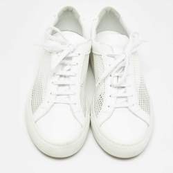Common Projects White Leather and Mesh Achilles Sneakers Size 40